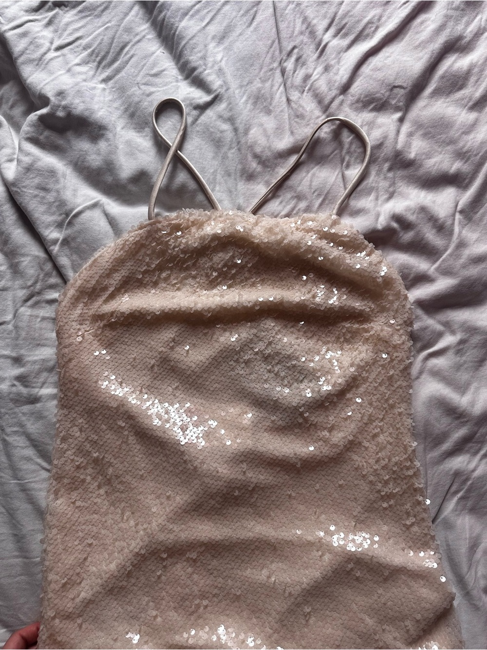Sequin Slip Maxi Dress in Champagne - Picture 7 of 12